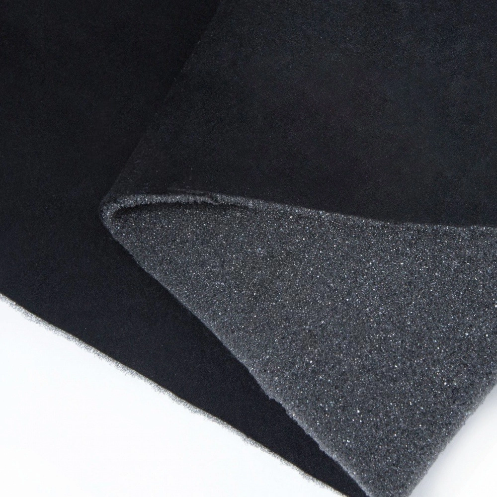Алькантара на поролоне без клея Черная